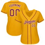 Custom Name and Number Gold Crimson-White Baseball Jersey - Personalized Authentic Team Jersey Personalized Gold Crimson-White