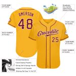 Custom Name and Number Gold Crimson-White Baseball Jersey - Personalized Authentic Team Jersey Personalized Gold Crimson-White