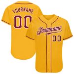 Custom Name and Number Gold Crimson-White Baseball Jersey - Personalized Authentic Team Jersey Personalized Gold Crimson-White