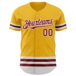 Custom Name Number Baseball Jersey - Personalized Gold Crimson White Authentic Team Jersey Personalized Gold Crimson-White