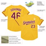 Custom Name & Number Personalized Crimson-White Gold Authentic Throwback Baseball Jersey Personalized Gold Crimson-White