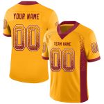 Custom Name and Number Gold Crimson-White Drift Fashion Football Jersey - Personalized Team Jersey Personalized Gold Crimson-White