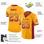 Custom Name and Number Gold Crimson-White Drift Fashion Football Jersey - Personalized Team Jersey Personalized Gold Crimson-White