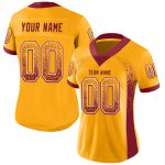 Custom Name and Number Gold Crimson-White Drift Fashion Football Jersey - Personalized Team Jersey Personalized Gold Crimson-White