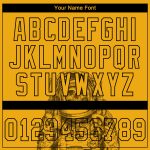 Personalized Astronaut Baseball Jersey with Custom Name and Number - Gold and Black 3D Pattern Design Personalized Gold Gold-Black