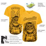 Personalized Astronaut Baseball Jersey with Custom Name and Number - Gold and Black 3D Pattern Design Personalized Gold Gold-Black