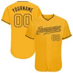 Custom Gold Black Baseball Jersey with Personalized Name and Number - Authentic Team Apparel Personalized Gold Gold-Black