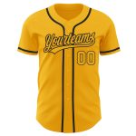 Personalized Gold-Black Baseball Jersey - Authentic Custom Team Apparel Personalized Gold Gold-Black Authentic Baseball Jersey