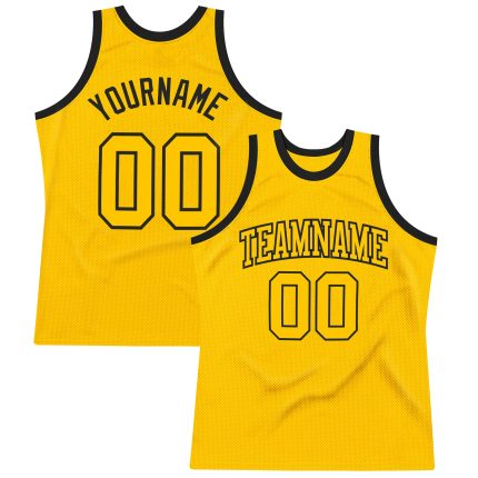Custom Gold and Black Basketball Jersey - Personalized Throwback Design with Name and Number Personalized Gold Gold-Black