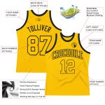 Custom Gold and Black Basketball Jersey - Personalized Throwback Design with Name and Number Personalized Gold Gold-Black