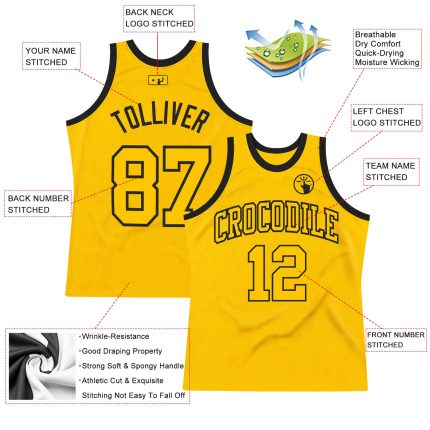 Custom Gold and Black Basketball Jersey - Personalized Throwback Design with Name and Number Personalized Gold Gold-Black