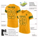 Custom Name Number Authentic Football Jersey - Personalized Gold-Green Mesh Team Jersey Personalized Gold Gold-Green Mesh