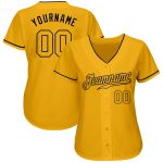 Personalized Gold Navy Baseball Jersey with Custom Name and Number - Authentic Team Apparel Personalized Gold Gold-Navy Authentic