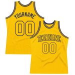 Custom Name and Number Personalized Gold-Navy Authentic Basketball Jersey - Team Edition Personalized Gold Gold-Navy Authentic