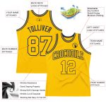 Custom Name and Number Personalized Gold-Navy Authentic Basketball Jersey - Team Edition Personalized Gold Gold-Navy Authentic