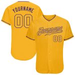 Custom Name Number Baseball Jersey - Personalized Authentic Gold Purple Team Jersey Personalized Gold Gold-Purple Authentic
