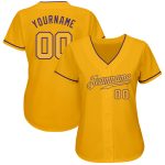 Custom Name Number Baseball Jersey - Personalized Authentic Gold Purple Team Jersey Personalized Gold Gold-Purple Authentic