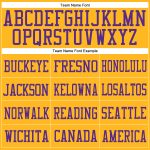 Custom Gold Purple Mesh Authentic Football Jersey with Personalized Name & Number Personalized Gold Gold-Purple Mesh Authentic