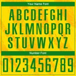 Custom Name and Number Soccer Uniform Jersey, Personalized Gold Grass Green Sublimation Design for Teams Personalized Gold