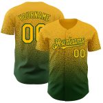 Custom Gold Green Baseball Jersey with Personalized Name & Number - Authentic Fade Fashion Personalized Gold Green Authentic