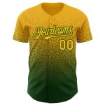 Custom Gold Green Baseball Jersey with Personalized Name & Number - Authentic Fade Fashion Personalized Gold Green Authentic