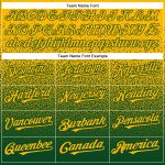 Custom Gold Green Baseball Jersey with Personalized Name & Number - Authentic Fade Fashion Personalized Gold Green Authentic