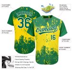 Custom Name Number Personalized Green White 3D Pattern Gold Baseball Jersey Personalized Gold Green-White 3D Pattern Design