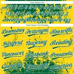 Custom Unisex Softball Jersey with Name and Number - Personalized Gold Green-White 3D Pattern, Two-Button Style Personalized