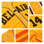 Custom Name and Number Authentic Baseball Jersey - Personalized Gold Green and White Team Jersey Personalized Gold Green-White