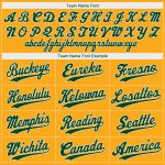 Custom Name and Number Authentic Baseball Jersey - Personalized Gold Green and White Team Jersey Personalized Gold Green-White