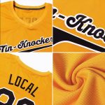 Custom Gold Green-White Authentic Baseball Jersey Shirt with Personalized Name & Number - Rib-Knit Throwback Style Personalized