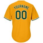 Custom Gold Green-White Authentic Baseball Jersey Shirt with Personalized Name & Number - Rib-Knit Throwback Style Personalized
