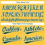 Custom Name and Number Baseball Jersey in Gold Green-White - Personalized Team Jersey Personalized Gold Green-White Baseball