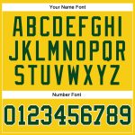 Custom Team Name Number Long Sleeve Performance T-Shirt - Personalized Gold Green-White Design Personalized Gold Green-White