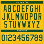 Custom Team Performance T-Shirt with Personalized Gold Green-White Name and Number Personalized Gold Green-White Performance