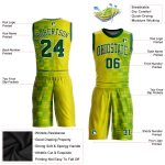 Custom Basketball Jersey with Personalized Name and Number - Gold Green White Round Neck Sublimation Suit Personalized Gold