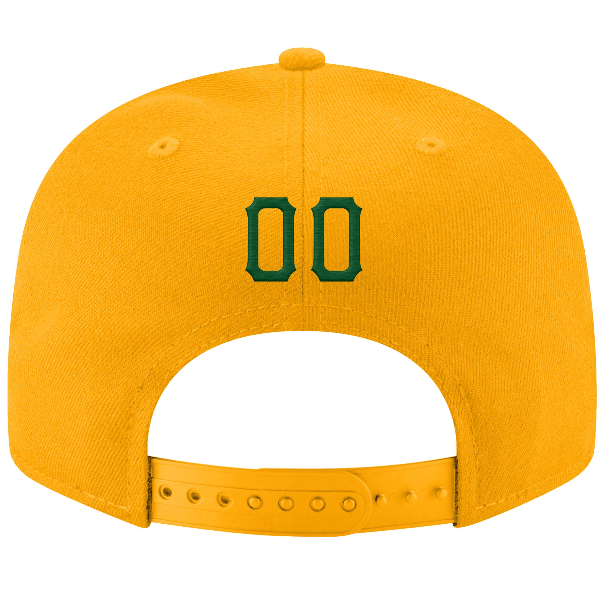 Personalized Gold Green-White Stitched Adjustable Snapback Hat Team Custom Name and Number Custom Adjustable Snapback Hat with Gold Green-White Stitched Design - Personalized with Team Name and Number Personalized - Image 3
