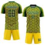 Personalized Gold Green White Soccer Jersey Uniform - Custom Sublimation Design Personalized Gold Green-White Sublimation