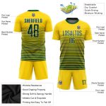 Custom Name and Number Soccer Jersey - Personalized Gold Green-White Sublimation Team Uniform Personalized Gold Green-White