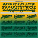 Custom Name Number Gold Kelly Green Black Bomber Varsity Letterman Fashion Jacket Fade Personalized Full-Snap Team Jacket