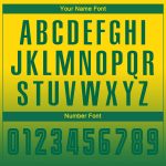 Personalized Gold Soccer Jersey with Custom Name and Number, Kelly Green Long Sleeve Fade Fashion Uniform Personalized Gold