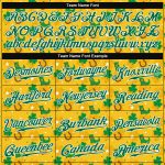 Custom St. Patricks Day Baseball Jersey - Personalized Gold Kelly Green-White 3D Pattern with Name & Number Personalized