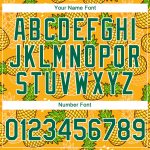 Custom Name and Number Tropical Pineapple Performance T-Shirt - Personalized Gold Kelly Green 3D Pattern Design Personalized