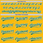 Personalized Authentic Baseball Jersey in Gold with Kelly Green and White Trim Personalized Gold Kelly Green-White Authentic