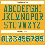 Custom Name and Number Authentic Baseball Jersey - Personalized Kelly Green and White Gold Design Personalized Gold Kelly