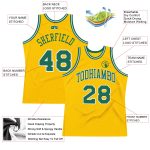 Custom Name and Number Gold Kelly Green-White Throwback Basketball Jersey - Personalized Authentic Design Personalized Gold