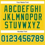 Custom Name Number Performance T-Shirt - Personalized Gold Kelly Green-White Long Sleeve Design Personalized Gold Kelly Green-White