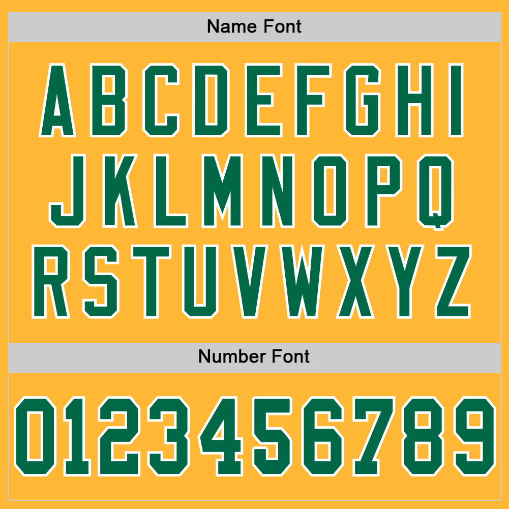 Personalized Gold Kelly Green-White Mesh Authentic Throwback Football Jersey Personalized Gold Kelly Green White Football Jersey - Authentic Throwback Mesh Jersey Personalized Gold Kelly Green-White - Image 4