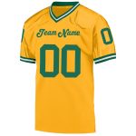Custom Name Number Personalized Gold Kelly Green White Mesh Authentic Throwback Football Jersey Personalized Gold Kelly Green-White