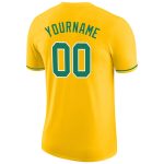 Custom Name Number Personalized Gold Kelly Green-White Performance T-Shirt Personalized Gold Kelly Green-White Performance